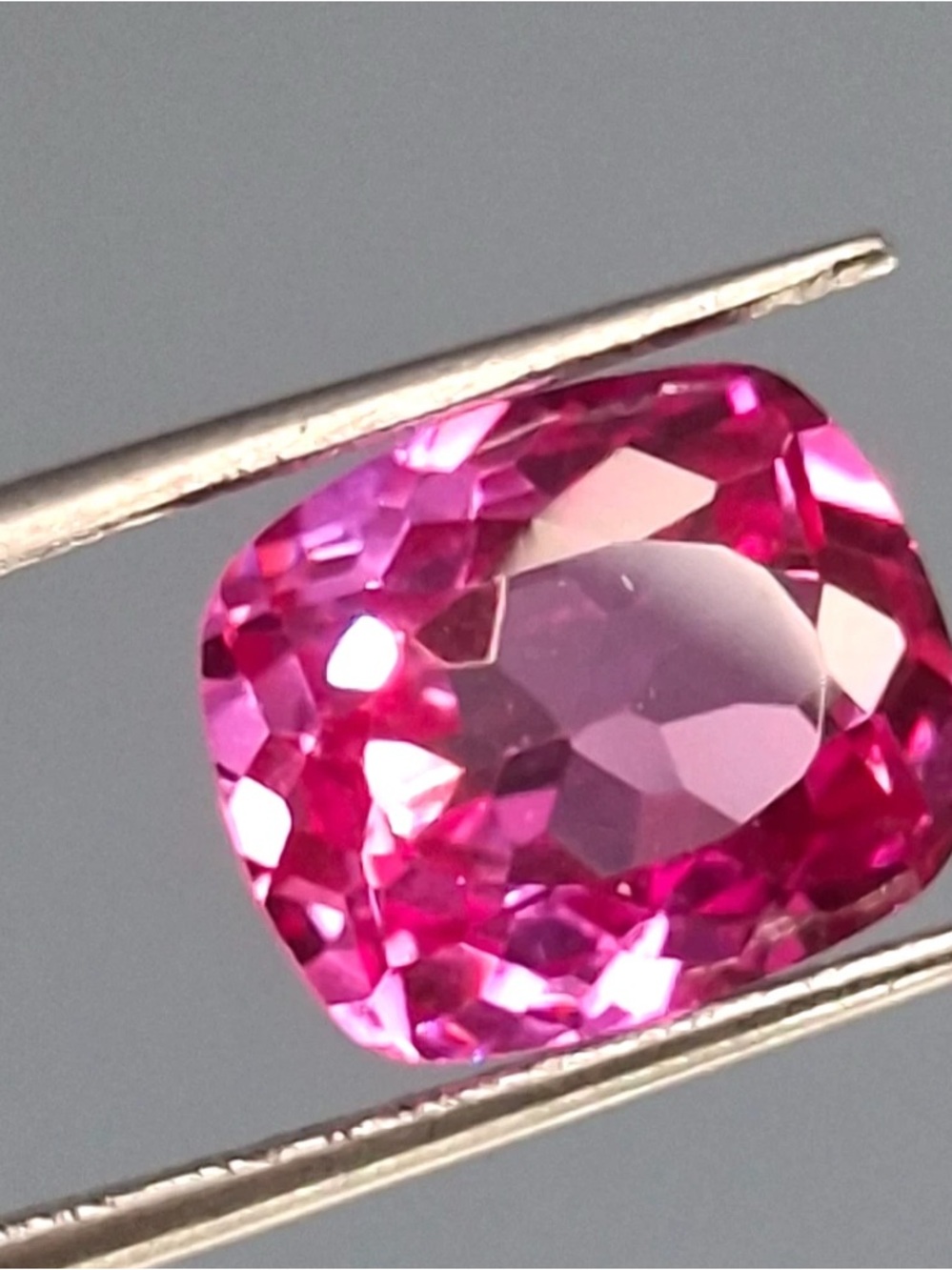 Vibrant Pink Faceted Gemstone Pendant Stone - Pink